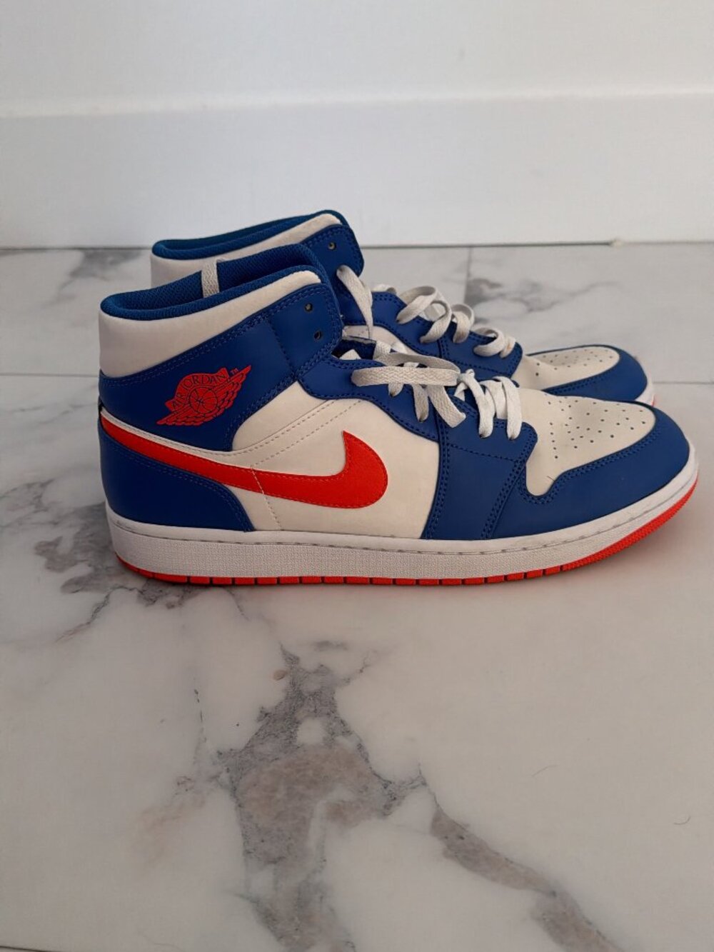 Air Jordan 1 Mid Wheaties Knicks Blue Orange Sneakers